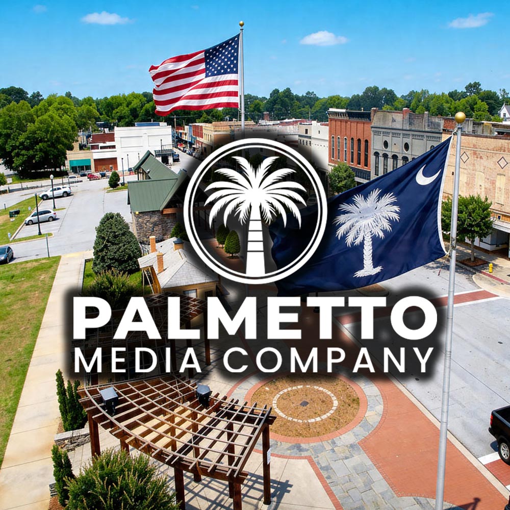 Aerial view of downtown town Seneca SC